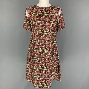 JONATHAN COHEN Size M Multi-Color Silk Short Sleeve Dress